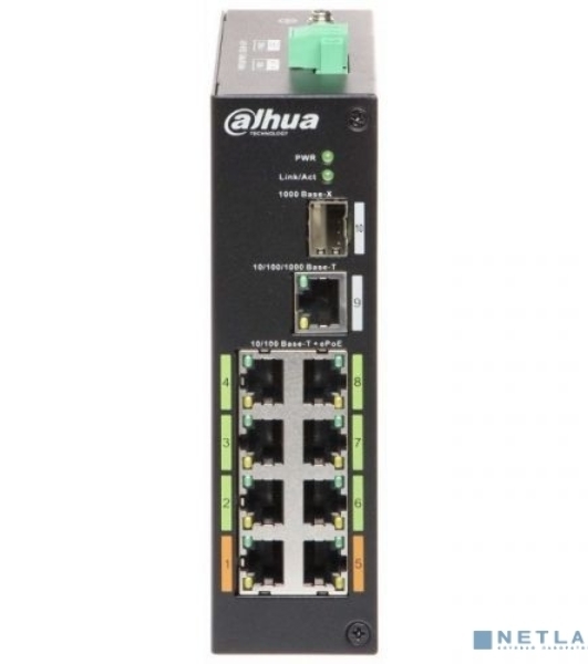 Коммутатор Dahua DH-LR2110-8ET-120 8-портовый ePoE