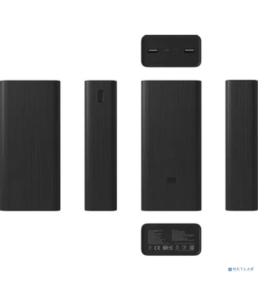 Портативный аккумулятор Xiaomi BHR9126GL 30000mAh 18W 2.6A 2xUSB-A/USB-C черный