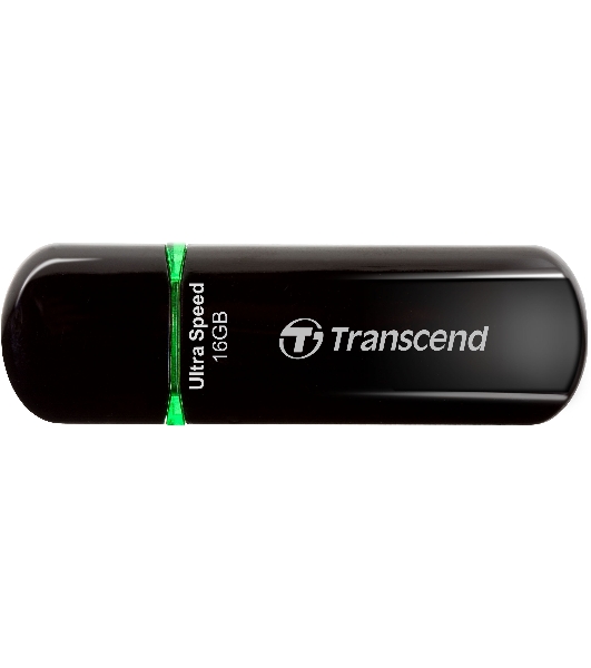 Флешка USB Transcend Jetflash 600 (TS16GJF600), 16Gb, USB 2.0, R/W 30/15, черный/зеленый