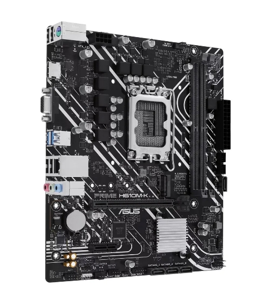 Материнская плата ASUS PRIME H610M-K, LGA 1700, Intel H610, 2xDDR5, 4xSATA, 1xM.2, 1xPCIe 4.0 x16, 1x1Gb LAN, 2xUSB-A 3.2 Gen 1, 4xUSB-A 2.0, 1xHDMI, 1xVGA, 3x3.5 мм, 1xRS-232, 7.1, mATX