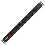Блок розеток горизонтальный ExeGate ServerPro PDU-19H605 Al-6S-C14-SW-O, 19', 1U, Алюминий, 6 Schuko, С14, выкл. с подсветкой, защита от перегрузки, черный, фото8