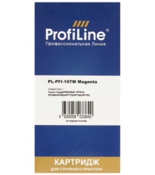 Картридж струйный ProfiLine PL-PFI-107M для принтеров Canon IPF670/IPF680/IPF685/IPF770/IPF780/IPF785 с чернилами Magenta