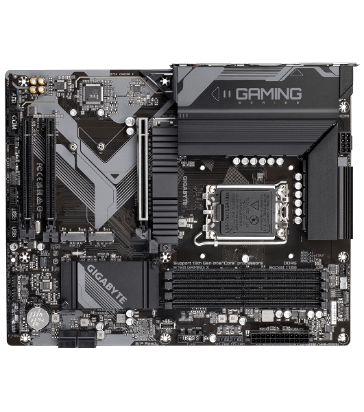 Материнская плата Gigabyte B760 GAMING X, LGA 1700, Intel B760, 4xDDR5, 4xSATA, 3xM.2, 1xPCI-E 4.0 x16, 2xPCI-E 3.0 x1, 1xHDMI, 1xDP, 1x 2.5Gb LAN, 1xUSB 3.2 Gen 2, 1xUSB 3.2 Gen 1, 5xUSB 2.0, 6x3.5 мм, 7.1, ATX
