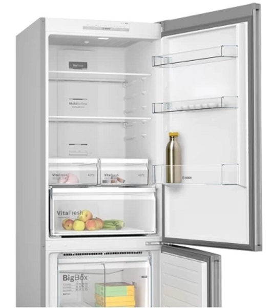 Холодильник Bosch KGN55VL21U нержавеющая сталь двухкамерный 375/105л морозилка снизу, No Frost