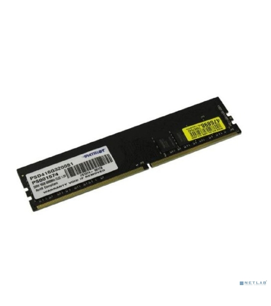 Оперативная память Patriot Signature, DDR4, 16GB (1x16 GB), 3200 MHz, CL22, DIMM