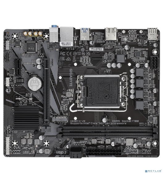 Материнская плата Gigabyte H610M K V2, LGA1700, Intel H610, 2xDDR5, 2xSATA, 1xM.2, 1xPCIe 4.0 x16, 1xPCIe 3.0 x1, 1xDP, 1xHDMI, 1x1Gb LAN, 2xUSB-A 5Gbps, 4xUSB-A 2.0, 3x3.5 мм, 7.1, mATX
