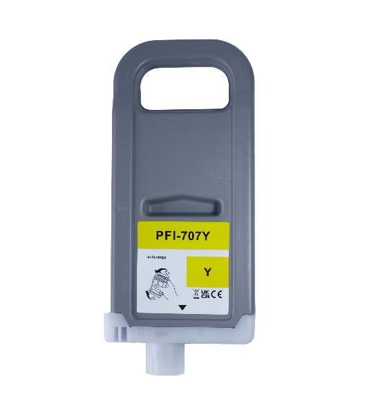 Картридж струйный Sakura 9824B001 (PFI-707Y) для Canon, желтый, 700 мл.