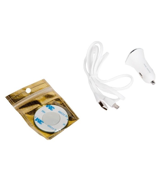 Автомобильная зарядка (от прикуривателя) 2USB 2.4A для micro USB More choice AC22m белый