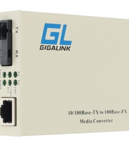 Конвертер из UTP GIGALINK GL-MC-UTPF-SC1F-18SM-1550-N 100Мбит/c в WDM, без LFP, SM, SC, Tx:1550/Rx:1310, 18 дБ (до 20 км)