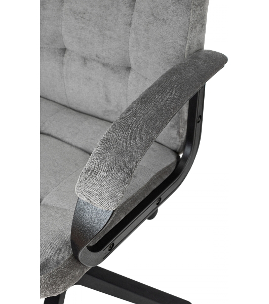 Кресло руководителя Бюрократ CH 002 Fabric Light-19 серый, крестов. пластик