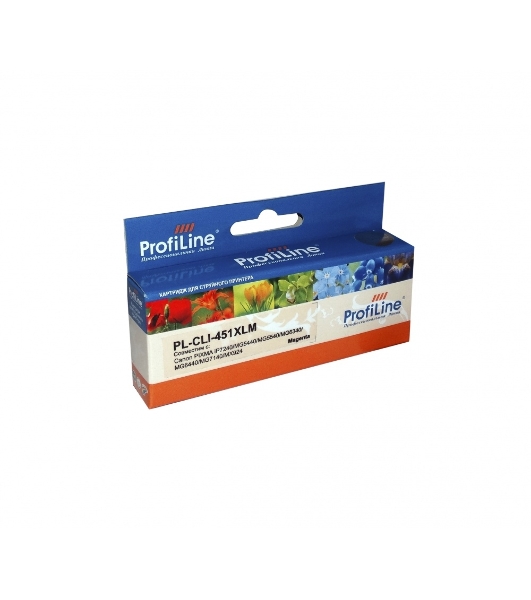 Картридж струйный ProfiLine PL-CLI-451M XL для Canon PIXMA iP7240/MG5440/MG5540/MG6340/MG6440/MG7140/MX924 Magenta водн