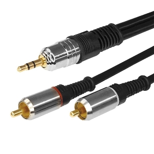 Шнур Rexant Стерео 3,5 мм - 2 RCA 5 м (GOLD-металл)