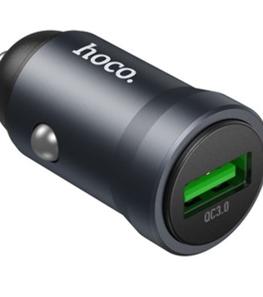 Автомобильное зарядное устройство Hoco, 18Вт, USB, Z62, металлический серый, коробка