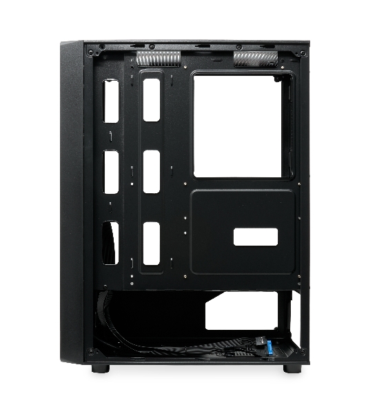 Компьютерный корпус без блока питания HSPD M530, Mesh Mid Tower, Black, TG, 0.4 SPCC, no fans ATX, mATX, mITX 155/290/200mm 2x2.5', 2x3.5', 7xPCI 1xUSB-A 3.0, 2xUSB-A 1.0 335x193x445mm