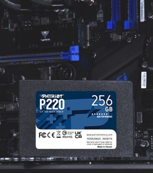 Накопитель SSD Patriot P220, 256Gb, SATA-III, 2.5', R/W 550/490