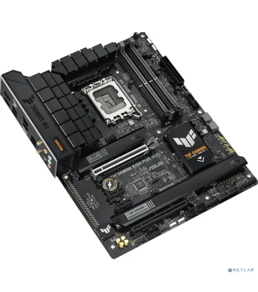 Материнская плата ASUS TUF GAMING B760-PLUS WIFI, LGA 1700, Intel B760, 4xDDR5, 4xSATA, 3xM.2, 1xPCI-E 5.0 x16, 1xPCI-E 3.0 x4, 1xUSB-A 3.2 Gen 2, 3xUSB-A 3.2 Gen 1, 1xUSB-C 3.2 Gen 2x2, 1x2.5Gb LAN, 5x3.5 мм, 7.1, Wi-Fi 6, Bluetooth 5.2, Standard-ATX