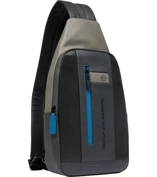 Рюкзак слинг мужской Piquadro Urban CA6540UB00/NGR, кожа, черный/серый