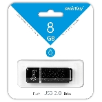 Флешка USB Smartbuy Quartz black (SB8GBQZ-K), 8Gb, USB 2.0, R/W 15/5, черный, фото 1
