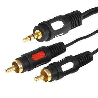 Шнур Rexant Стерео 3,5 мм - 2 RCA длина 1,5 метра (GOLD)