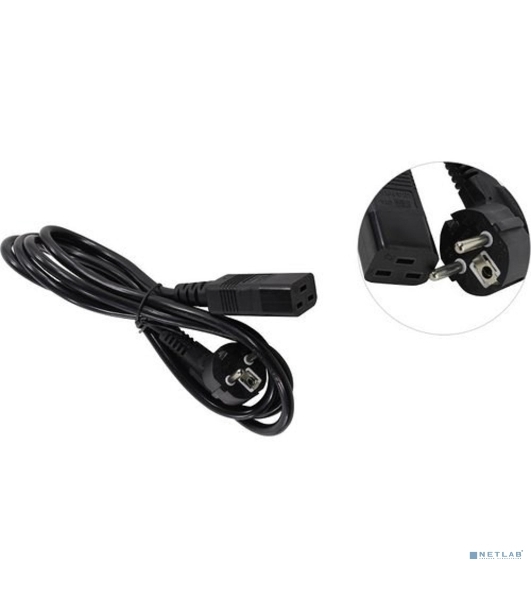 Кабель питания ExeGate Power PC19-1,8P (Евровилка Schuko->С19) VDE-250V-3*1.5-CU, черный, 16А, 1.8м