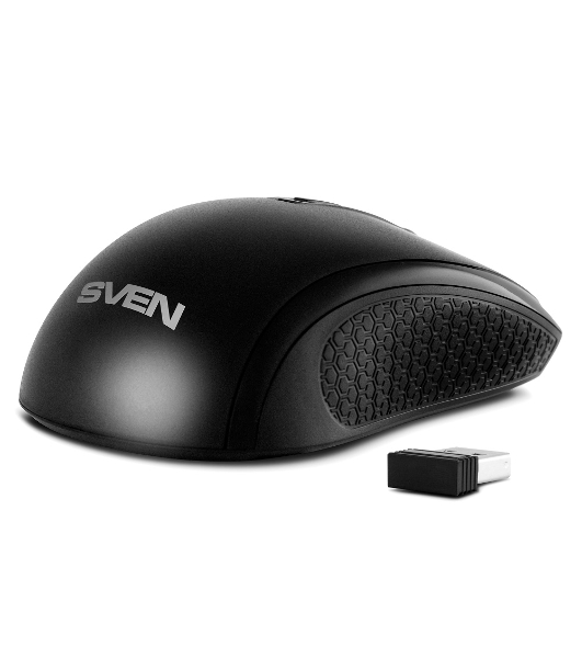 Мышь беспроводная SVEN RX-220W черный, 1600 dpi, радиоканал, USB, кнопки - 4