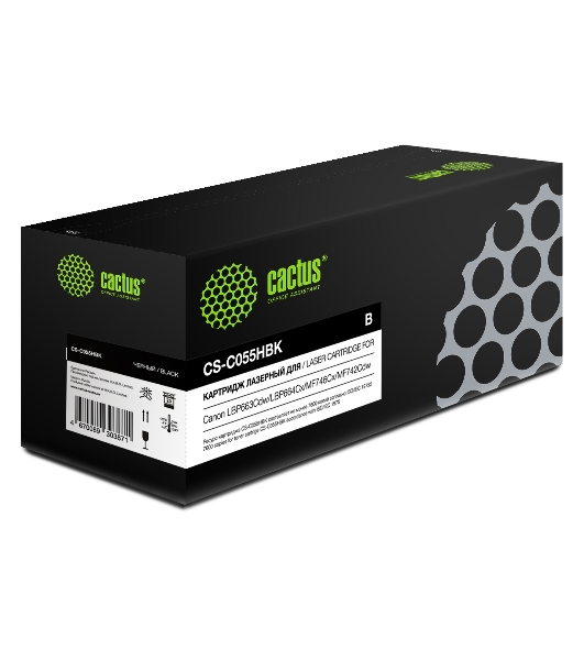 Картридж лазерный Cactus CS-C055HBK черный (7600 стр.) для Canon LBP663Cdw/LBP664Cx/MF746Cx/MF742Cdw/MF744Cdw