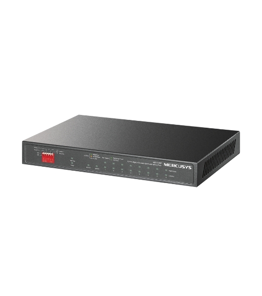 Kоммутатор 10-портовый гигабитный настольный Mercusys MS110GMP с 8 портами PoE+
