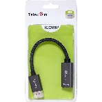 Кабель-переходник DP --> HDMI-F 0.2m, серый металлик, оплетка, 4K@60Hz, Telecom (TA560), фото5