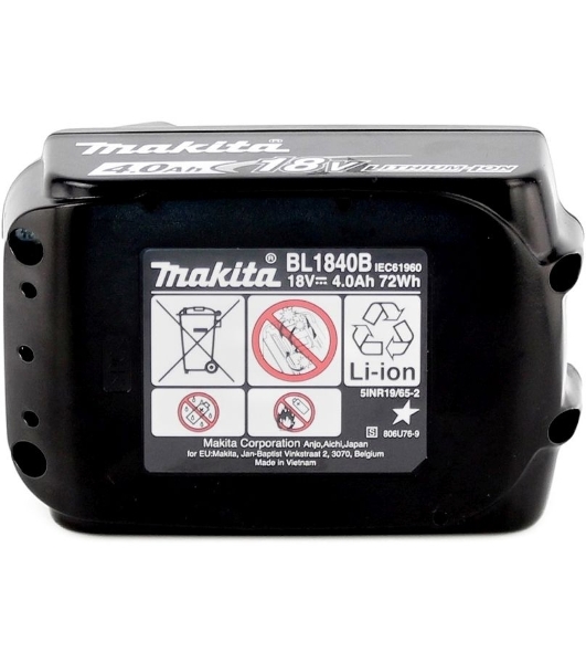 Батарея аккумуляторная Makita BL1840B LXT 18В 4А·ч Li-Ion (632G58-9)