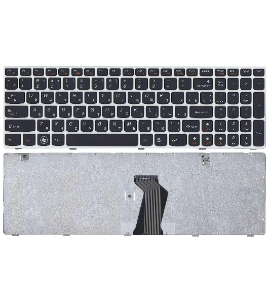 Клавиатура для ноутбука Lenovo Ideapad G580 G585 Z580 Z585 Z780 G780 черная с белой рамкой