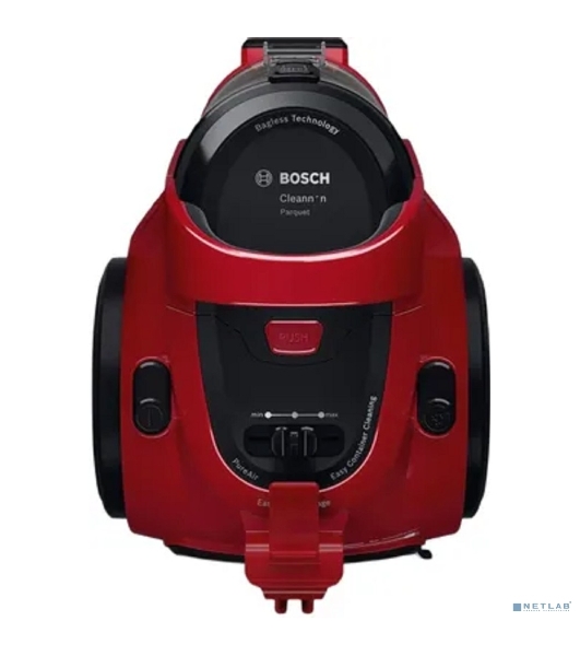 Пылесос Bosch BGC05AAA2 красный/черный, 350/700 Вт, уборка сухая, пылесборник контейнер 1.5 л