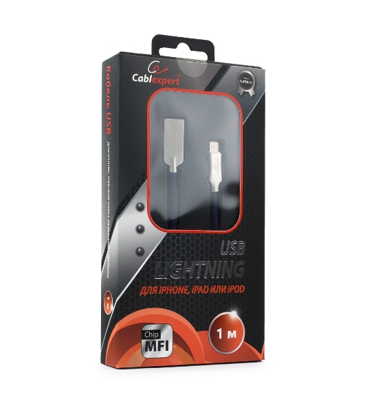Кабель USB Cablexpert для Apple CC-P-APUSB02Bl-1M, MFI, AM/Lightning, серия Platinum, длина 1м, синий, блистер