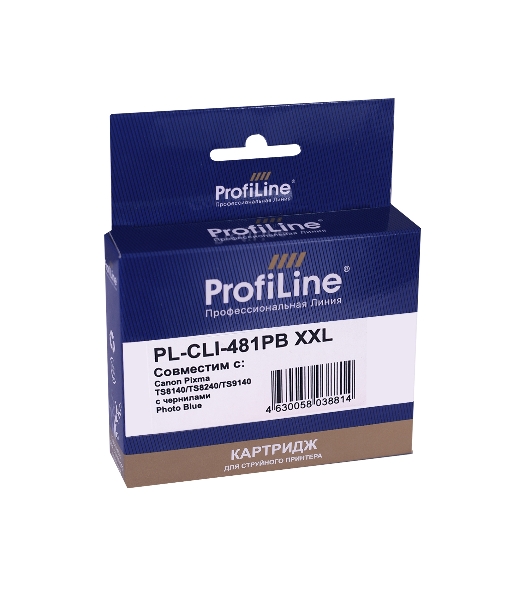 Картридж струйный ProfiLine PL-CLI-481PB XXL для принтеров Canon Pixma TS8140/TS8240/TS9140 с чернилами Photo Blue 11,7 мл