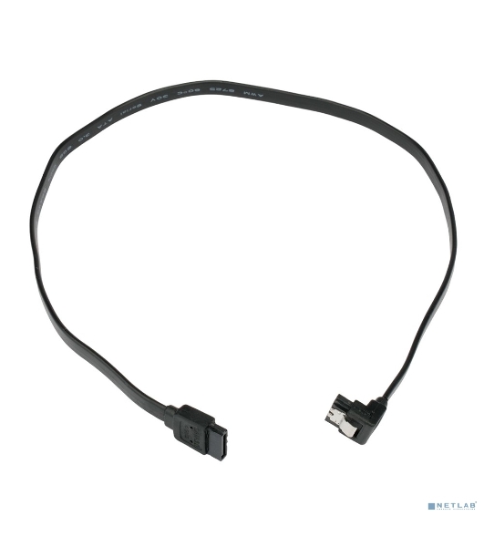 Кабель интерфейсный SATA Cablexpert CC-SATAM-DATA90-BL-50CM, Sata3 7pin/7pin, мет.защелка, угловой разъем, 50 см, черный, пакет
