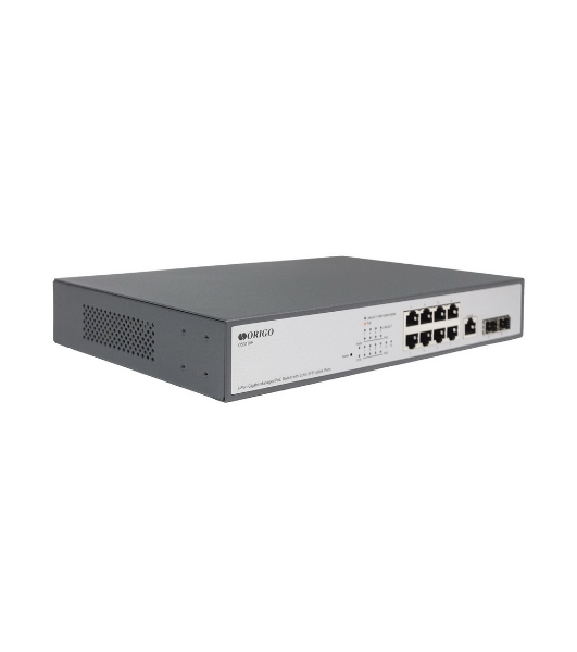 Коммутатор Managed L2 Switch 8x1000Base-T PoE, 2x1000Base-X SFP, PoE Budget 135W, RJ45 Console, 19' w/brackets