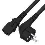 Кабель питания Greenconnect GCR-54377 PROF 2.0m, Евровилка угловая - С13, 3*1,0 мм, черный, фото2