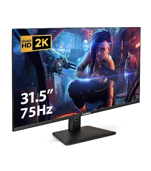 Монитор 31.5' ExeGate SmartView ES3207CA IPS 2560x1440, 75 Гц, 1 мс, 16:9, 250 кд/м², 1xHDMI, 2xDP, 2xUSB, 3.5 мм, черный