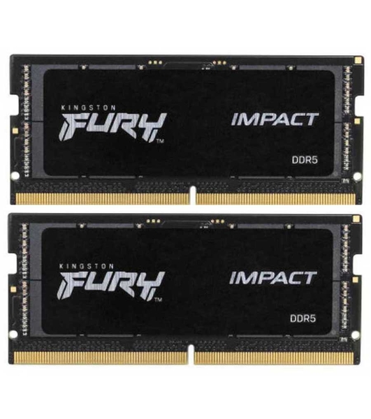 Оперативная память Kingston Fury Impact, DDR5, 32Gb (2x16 Gb), 4800 MHz, CL38, SO-DIMM