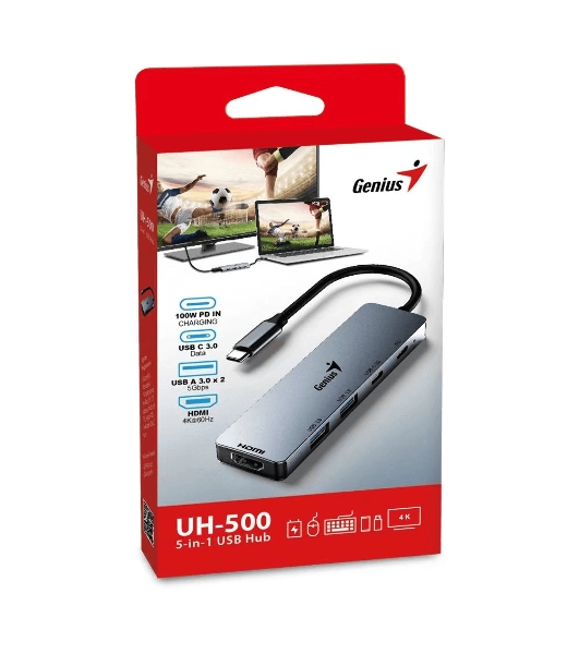 USB-концентратор Genius UH-500, USB Type-C, USB 3.0/HDMI, USB Type-C