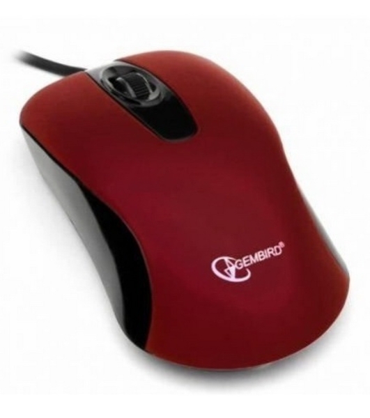 Мышь проводная Gembird MOP-400-R красный, 1000 dpi, USB, кнопки - 3