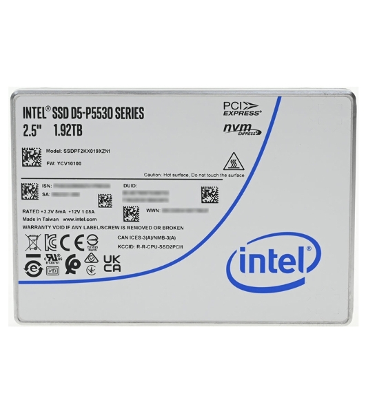 Накопитель SSD INTEL PCIE 1.92Tb TLC D5-P5530 SSDPF2KX019XZN1
