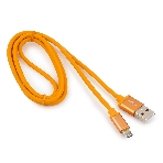 Кабель USB2.0 Cablexpert CC-S-mUSB01O-1M, AM/microB, серия Silver, длина 1м, оранжевый, блистер, фото 1