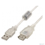 Кабель-удлинитель USB2.0 Pro Cablexpert CCF-USB2-AMAF-TR-0.75M, AM/AF, 0,75м, экран, 2феррит.кольца, прозрачный, пакет, фото7