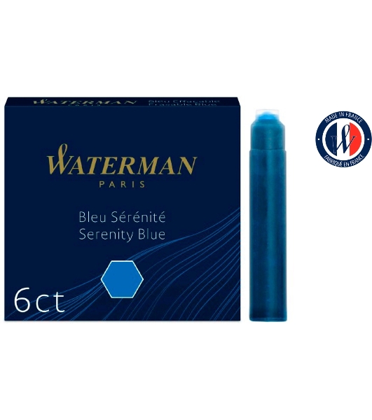 Картридж Waterman International (CWS0110950) Serenity Blue чернила для ручек перьевых (6шт)