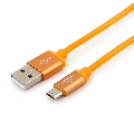 Кабель USB2.0 Cablexpert CC-S-mUSB01O-1M, AM/microB, серия Silver, длина 1м, оранжевый, блистер, фото2