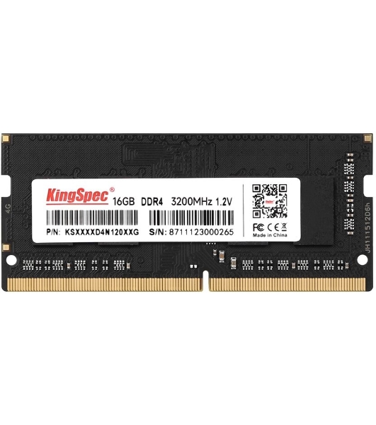 Оперативная память KingSpec, DDR4, 16GB (1x16 GB), 3200 MHz, CL17, SO-DIMM