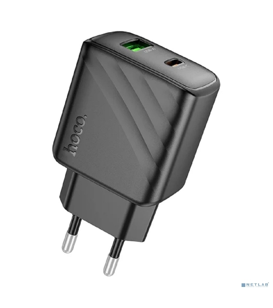 Сетевое зарядное устройство Hoco 30Вт, 3А, QC3.0/PD, 1хUSB, 1хType-C, CS23A, черный, коробка