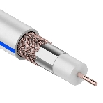 Кабель коаксиальный Rexant DG 113, Cu/Al/Cu, 75%, 75 Ом, бухта 100 м, белый, фото 1