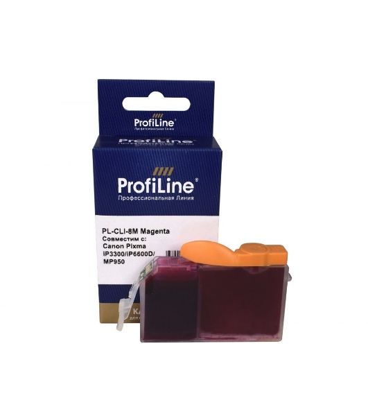 Картридж струйный ProfiLine PL-CLI-8M для принтеров Canon Pixma iP3300/iP6600D/MP950 с чипом Magenta водн