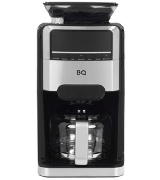 Кофеварка капельная со встроенной кофемолкой BQ CM3002 черный-стальной, исп. кофе - зерновой/молотый, 1.5 л, 1400 Вт